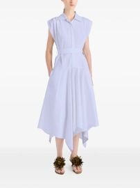 Proenza Schouler Adinna Belt Cotton Midi Dress | Purple | FARFETCH at Farfetch
